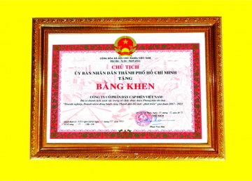 CADIVI Company received the Certificate of Merit from the People's Committee of Ho Chi Minh City