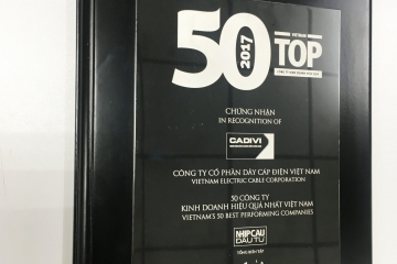 CADIVI lần thứ 3 liên tiếp nằm trong top “50 công ty kinh doanh hiệu quả nhất Việt Nam” năm 2017